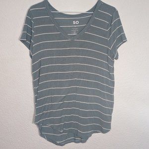 light green and white stripped shirt